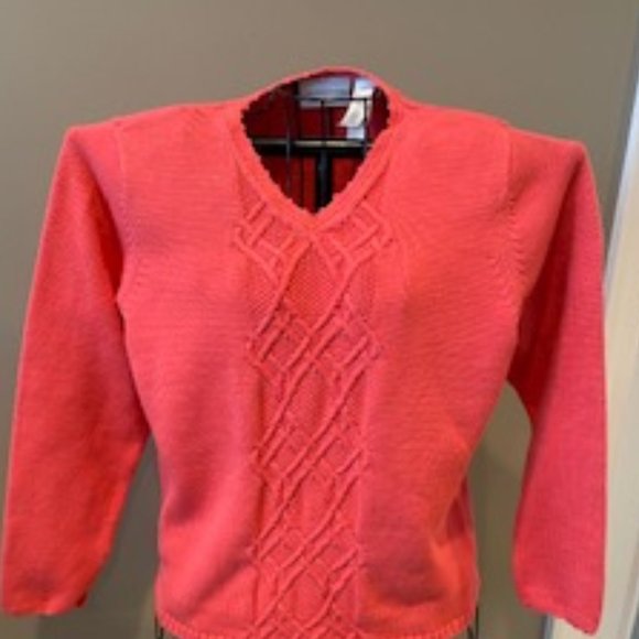 LIZ CLAIBORNE LIZSPORT HOT PINK SWEATER SIZE XL - Picture 1 of 11